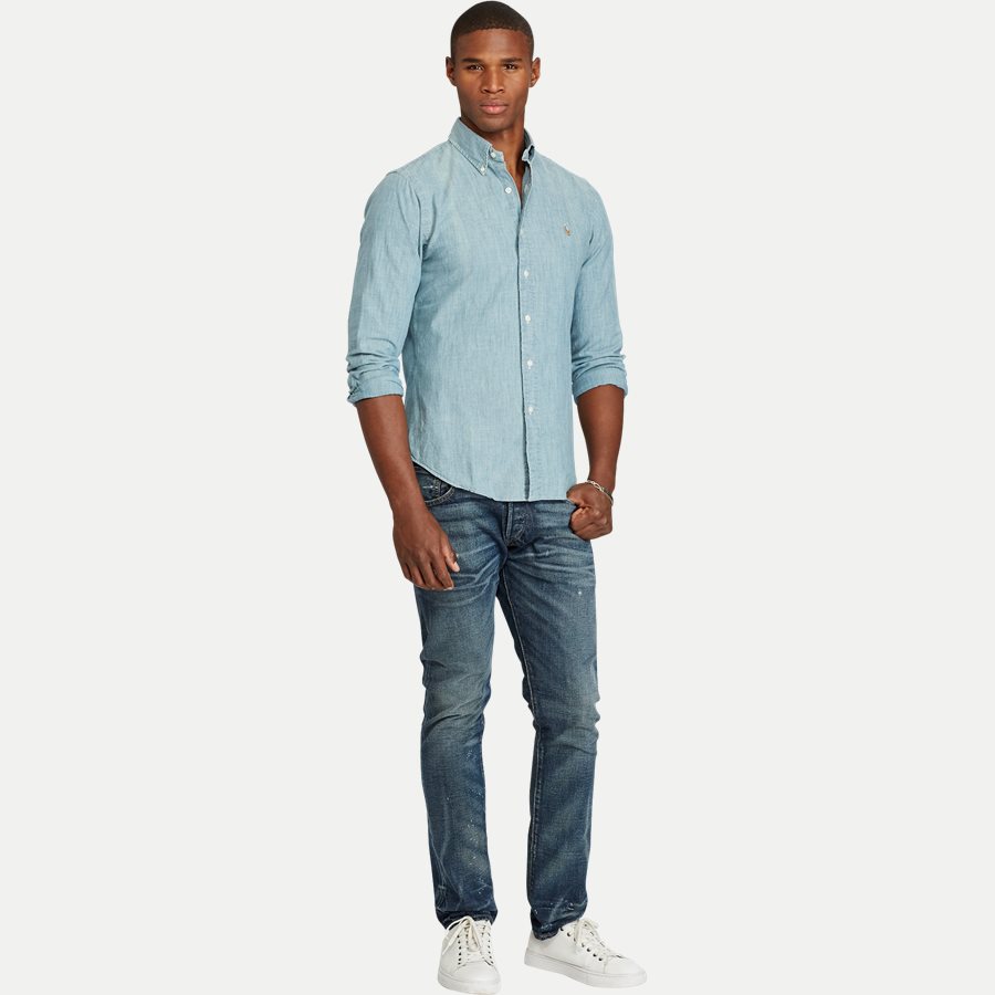 A04WSL3BC0210 FW14 - Botton-down Denim skjorte - Skjorter - Slim - BLÅ - 3