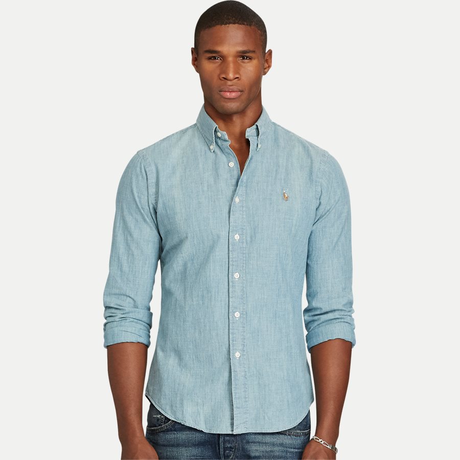 A04WSL3BC0210 FW14 - Botton-down Denim skjorte - Skjorter - Slim - BLÅ - 4