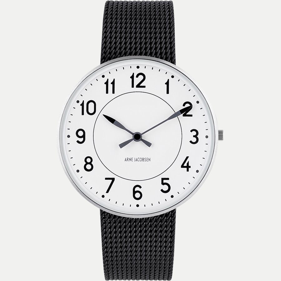 STATION Ø40 MM SORT MESH LÆNKE - Station Ø40 mm. - Ure - HVID/SORT - 1