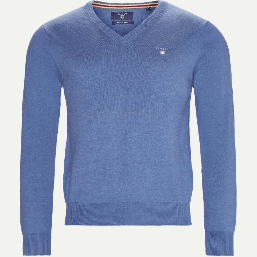 83102 V-NECK - Cotton Wool Blend V-Neck Jumper - Strik - Regular - LYSBLÅ - 1