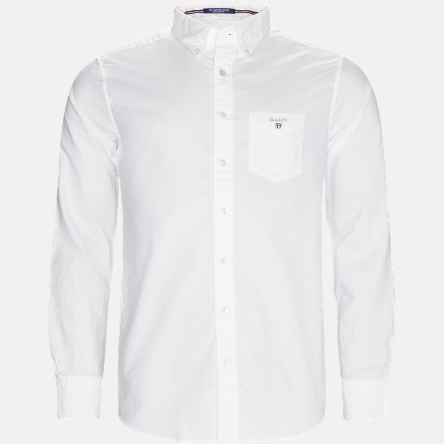 371000 OXFORD - Button-down Oxford Skjorte - Skjorter - Regular - HVID - 1