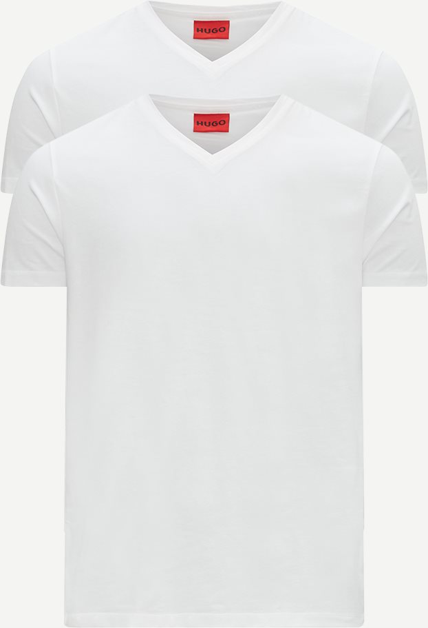 2-Pack V-hals T-shirt - T-shirts - Slim fit - Hvid