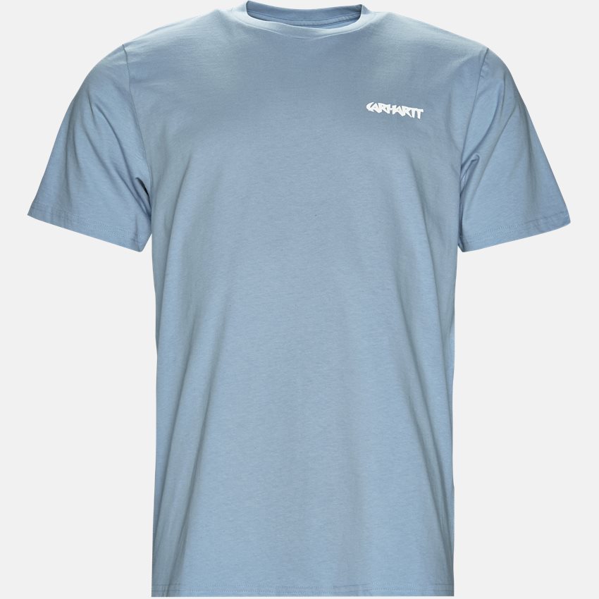 Carhartt WIP T-shirts S/S FLAMINGO SCRIPT I022883 GLACIER/WHITE