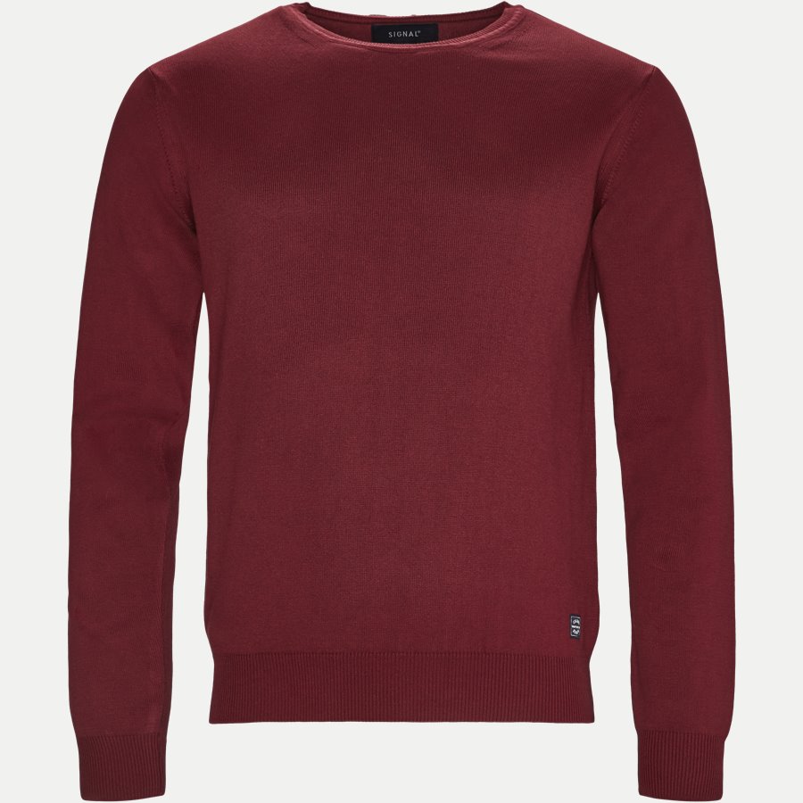 12195 645 - Crew Neck Strik - Strik - Regular - BORDEAUX - 1
