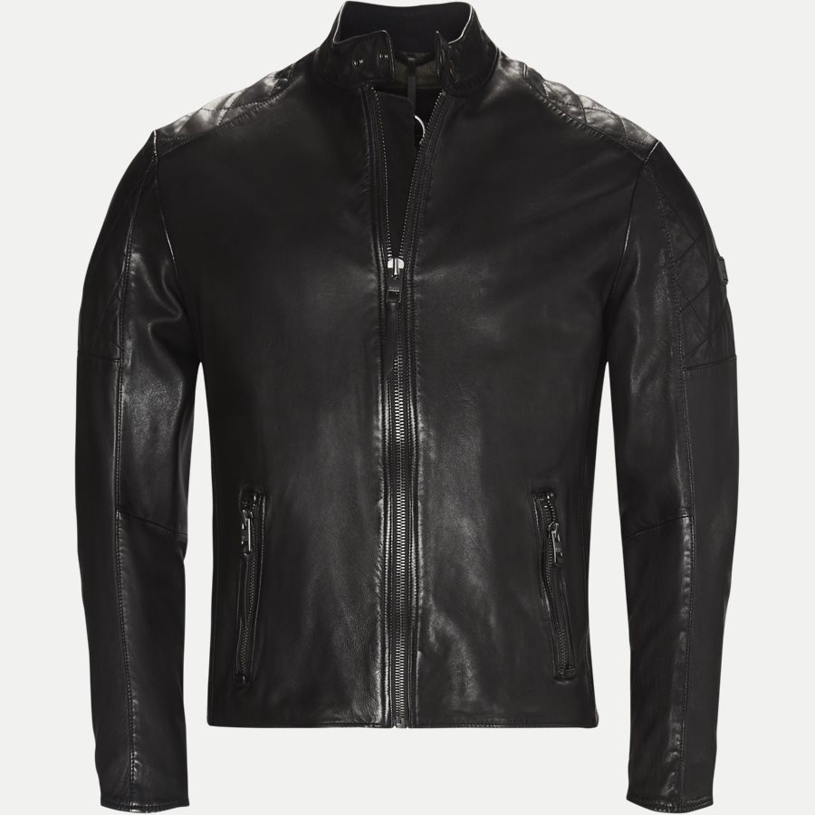 50382360 JEEPO1 - Jeepo1 Biker Leather Jacket - Jakker - Slim - SORT - 1