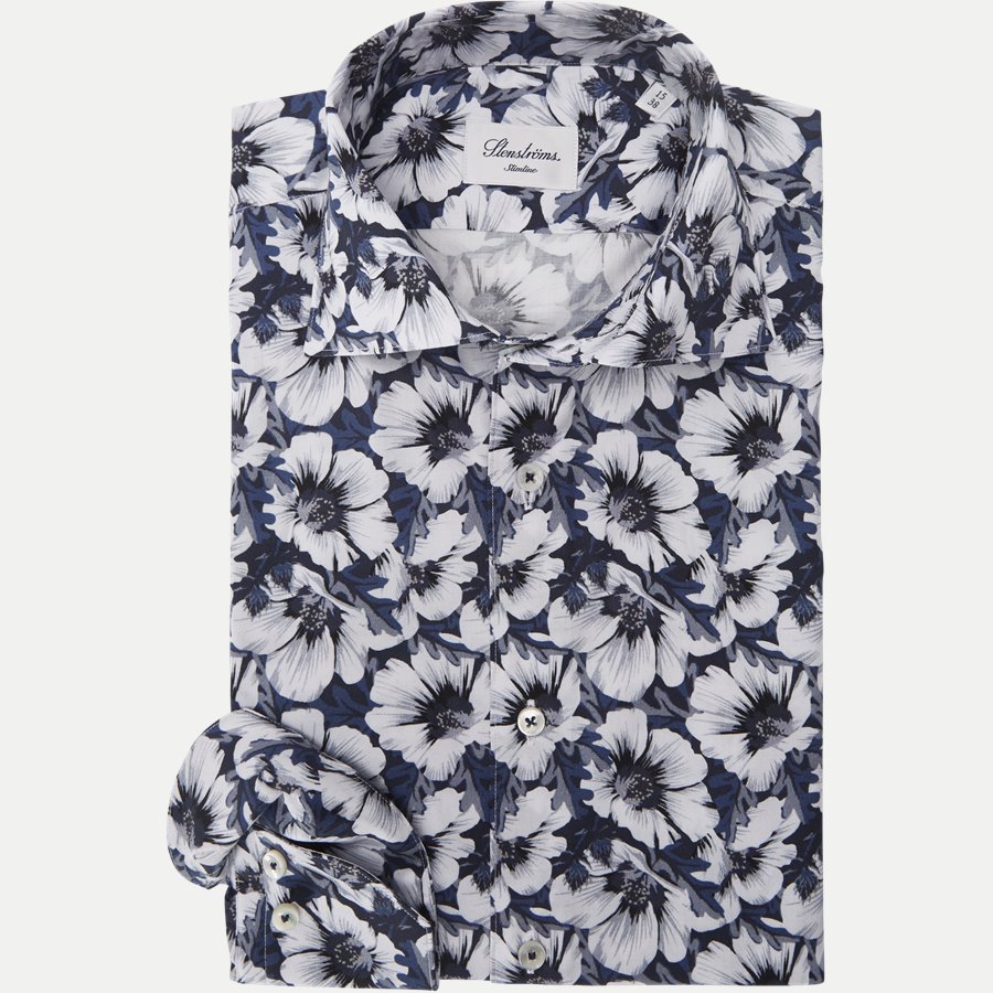 7515 712901/612901 - Blomstret Skjorte - Skjorter - NAVY - 1