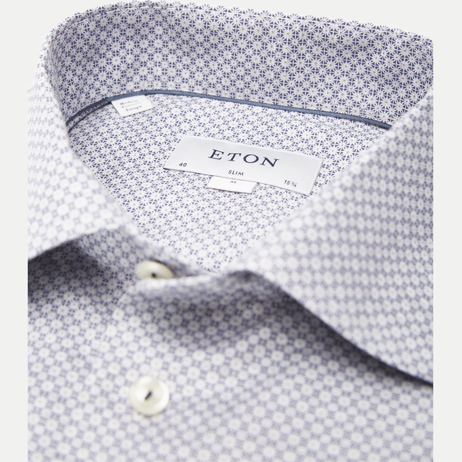 3363 79573/79373 - 3363 Blomstret Signature Twill Skjorte - Skjorter - BLÅ - 2