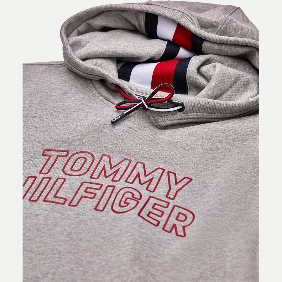 TOMMY CHEST LOGO HOODY - Chest Logo Hoody - Sweatshirts - Regular - GRÅ - 3