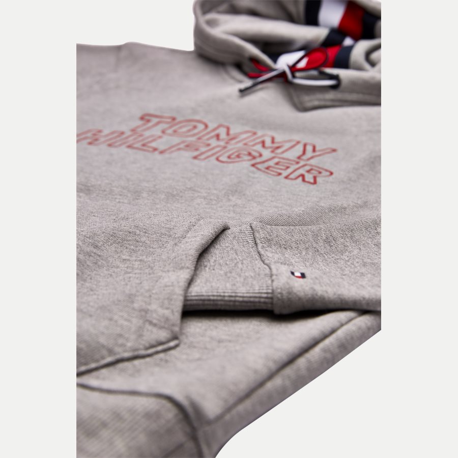 TOMMY CHEST LOGO HOODY - Chest Logo Hoody - Sweatshirts - Regular - GRÅ - 4