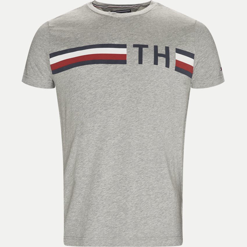 Tommy Hilfiger T-shirts STRIPED LOGO GRAPHIC TEE GRÅ