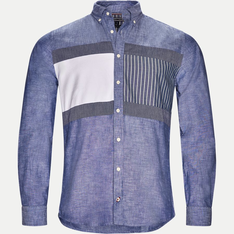 FLAG PATCHWORK SHIRT - Flag Patchwork Shirt - Skjorter - Regular - BLÅ - 1