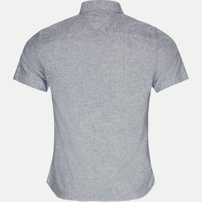 Tommy Hilfiger Shirts SLIM CO/LI FINE STRIPE SHIRT S/S NAVY