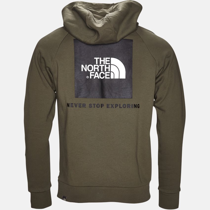 The North Face Sweatshirts RAGLAN RED BOX HOODIE. ARMY
