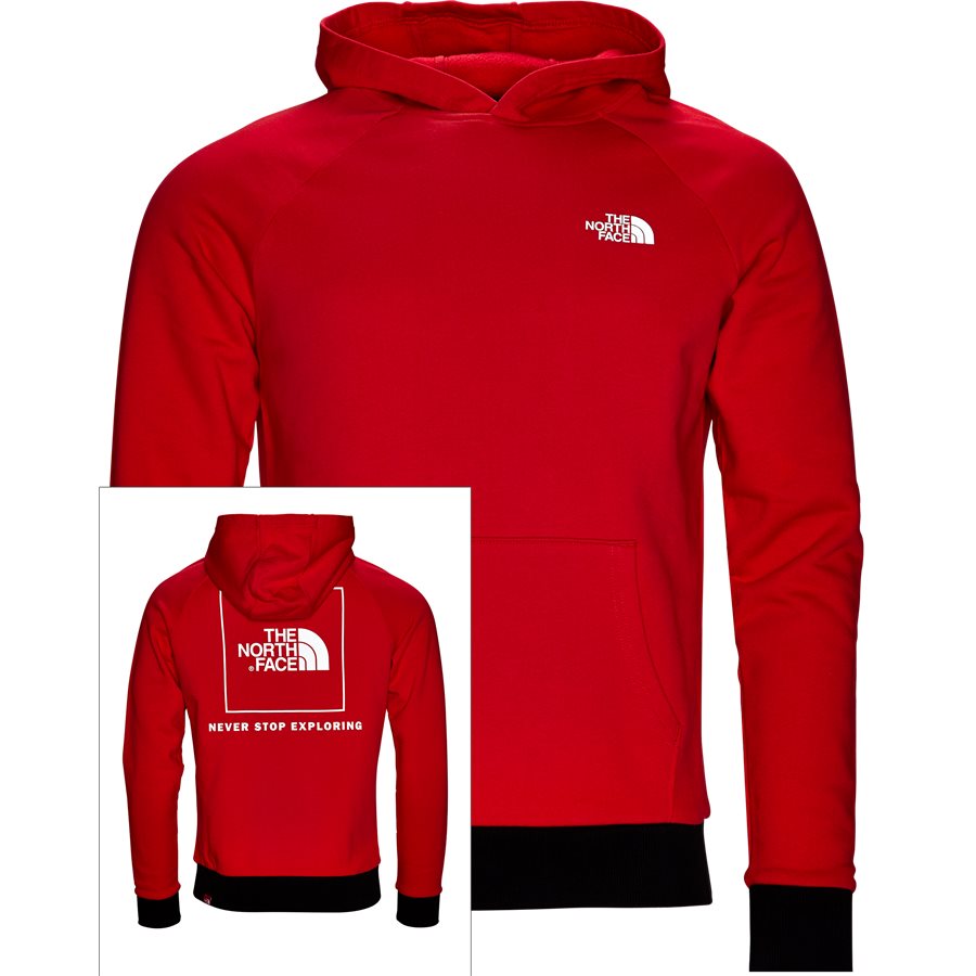RAGLAN RED BOX HOODIE. - Raglan Red Box Hoodie - Sweatshirts - Regular - RØD - 1