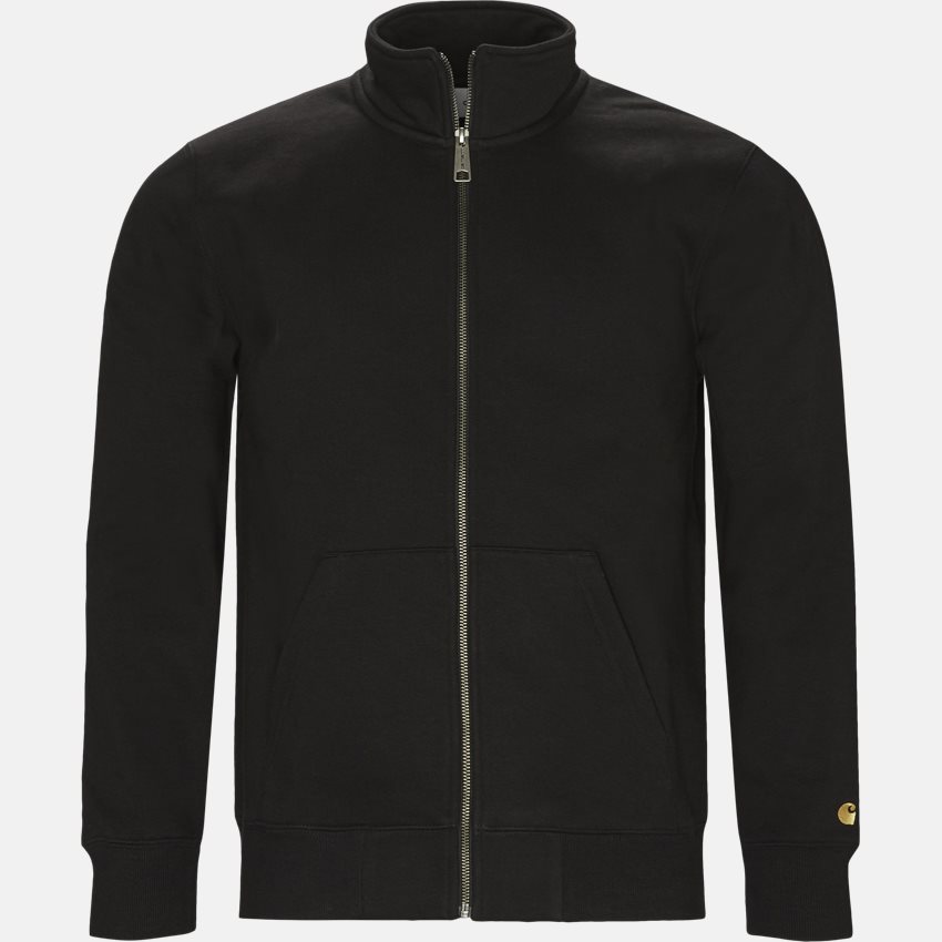 Carhartt WIP Sweatshirts CHASE NECK JACKET I026387 BLACK/GOLD