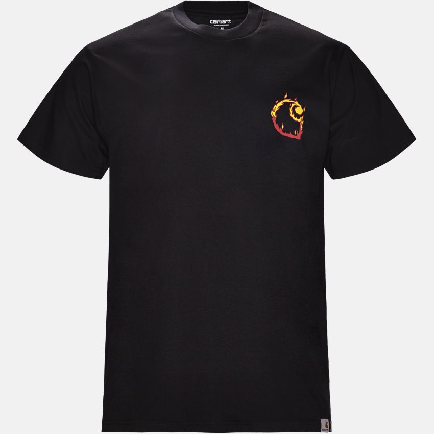 Carhartt WIP T-shirts S/S BURNING C I025760 BLACK