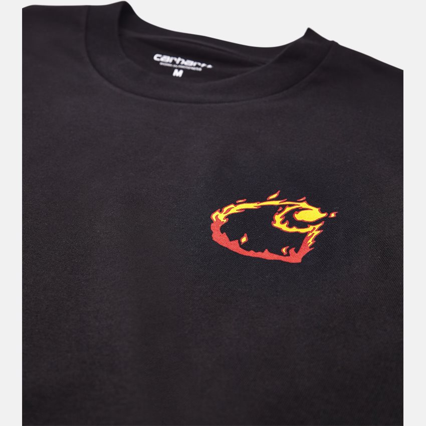 Carhartt WIP T-shirts S/S BURNING C I025760 BLACK