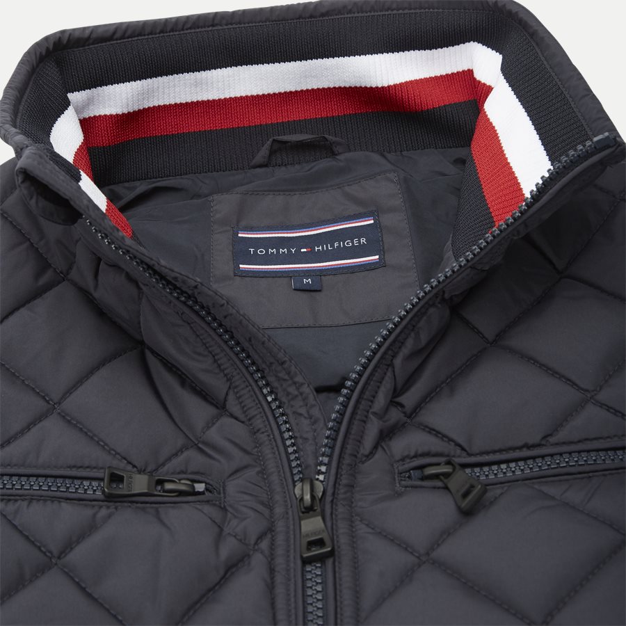 STRIPED RIB QUILTED BOMBER 7697 - Striped Rib Quilted Bomber - Jakker - Regular - NAVY - 5