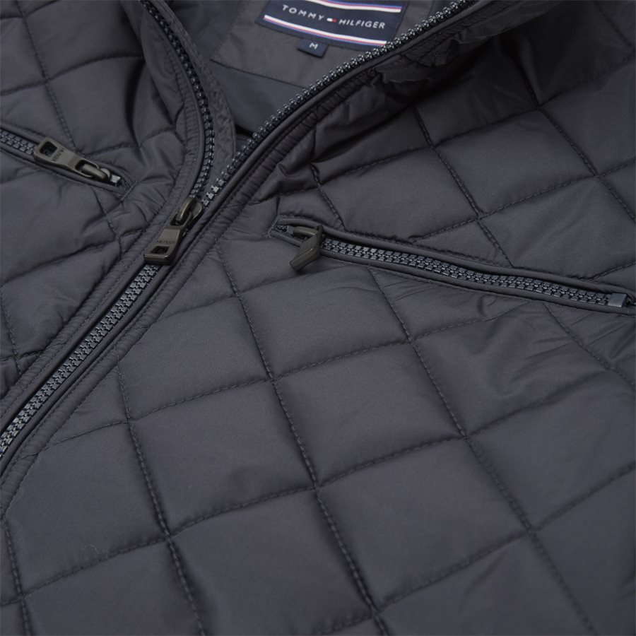 STRIPED RIB QUILTED BOMBER 7697 - Striped Rib Quilted Bomber - Jakker - Regular - NAVY - 6