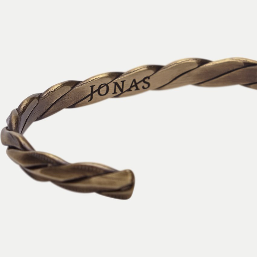Jonas Studio Accessories 1375 BRS CUFF BRACELET DETAILED BARREL BROWN