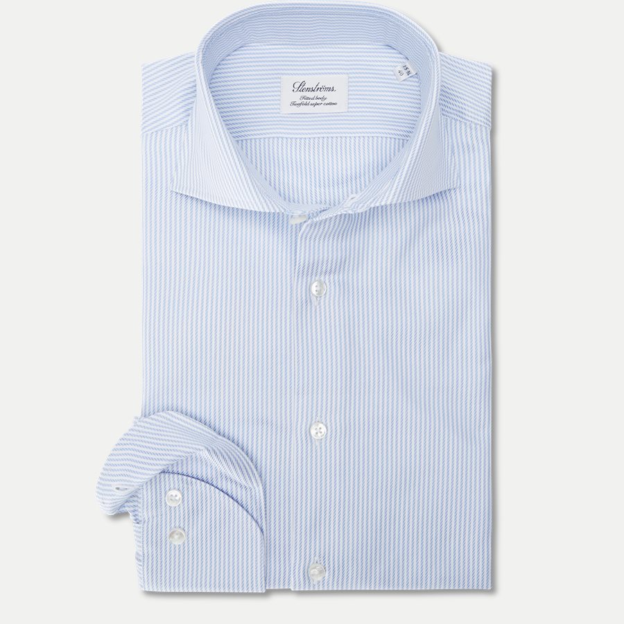 7639 702111/602111 - Twofold Super Cotton Skjorte - Skjorter - BLÅ - 1