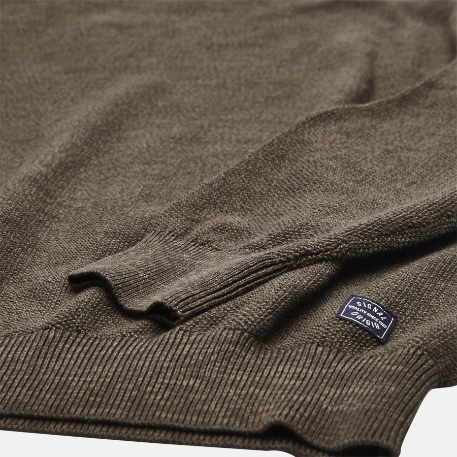 12231 946 - Crew Neck Strik - Strik - Regular - OLIVEN - 4