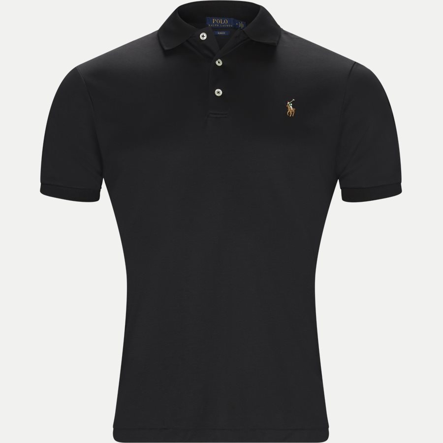 710685514 - Soft-Touch Polo T-shirt - T-shirts - Slim - SORT - 1