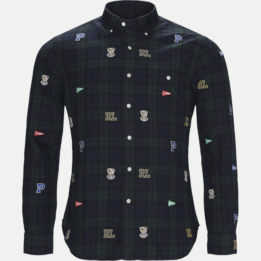 710723609 - Printed Check Oxford Shirt - Skjorter - Slim - GRØN - 1
