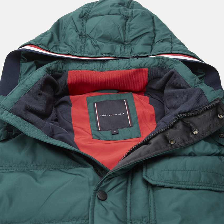 Tommy Hilfiger Jackets TOMMY DOWN HOODED BOMBER GRØN