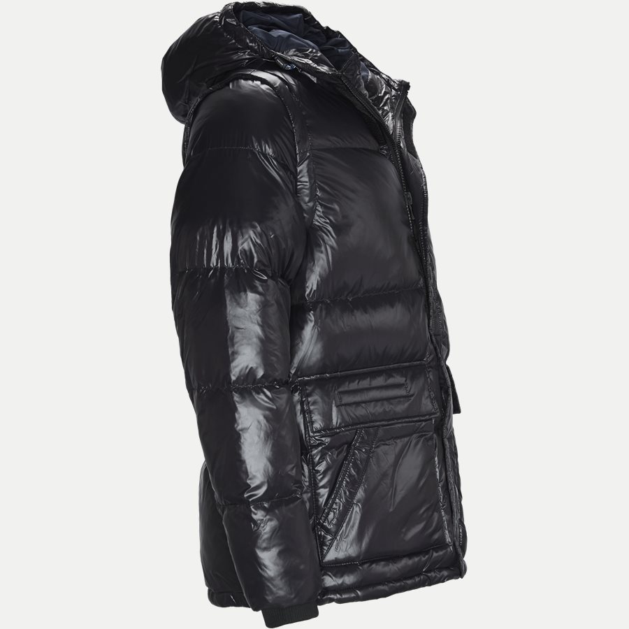 SHINY HOODED DOWN BOMBER - Shiny Hooded Down Bomber Jacket - Jakker - Regular - SORT - 4