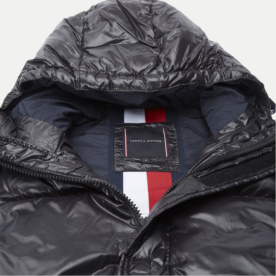 SHINY HOODED DOWN BOMBER - Shiny Hooded Down Bomber Jacket - Jakker - Regular - SORT - 5