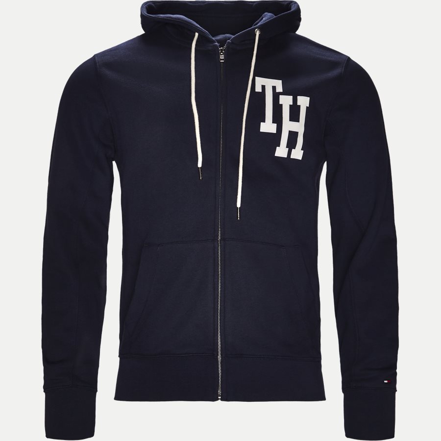 HILFIGER HOODED - Hooded Zippered Sweatshirt - Sweatshirts - Regular - NAVY - 1