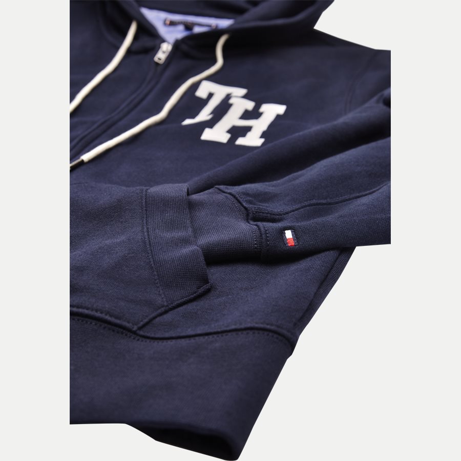 HILFIGER HOODED - Hooded Zippered Sweatshirt - Sweatshirts - Regular - NAVY - 4