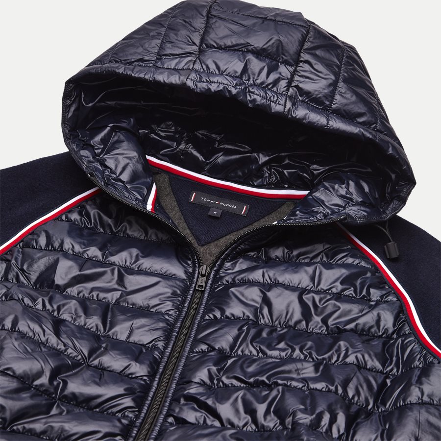 MIXED MEDIA WOOL ZIP HOODIE - Mixed Media Wool Zip Hoodie - Sweatshirts - Regular - NAVY - 3