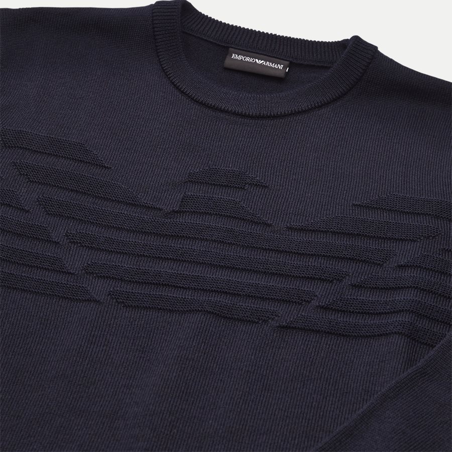 6Z1MYA 1M2AZ - Crew Neck Logo Knit - Strik - Regular - NAVY - 3