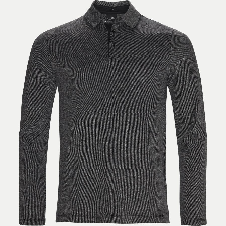 50391436 PLEINS06 - Pleins06 Langærmet Polo - T-shirts - Slim - SORT - 1