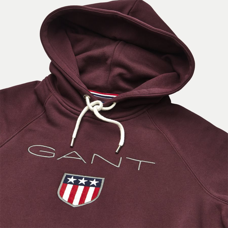 276310 GANT SHIELD - Shield Hoodie Sweatshirt - Sweatshirts - Regular - BORDEAUX - 3