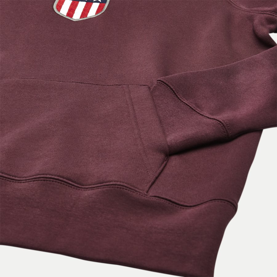 276310 GANT SHIELD - Shield Hoodie Sweatshirt - Sweatshirts - Regular - BORDEAUX - 4