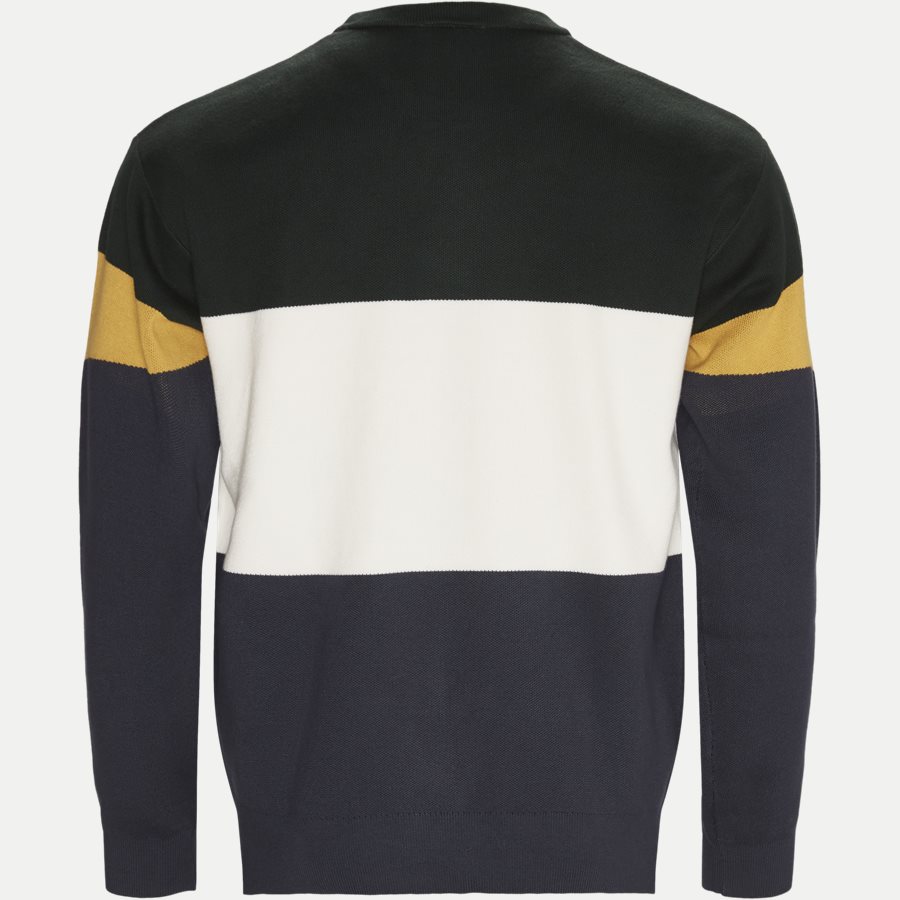 AH9173 - Colorblock Flat Ribbed Cotton Sweater - Strik - Regular - GRØN - 2