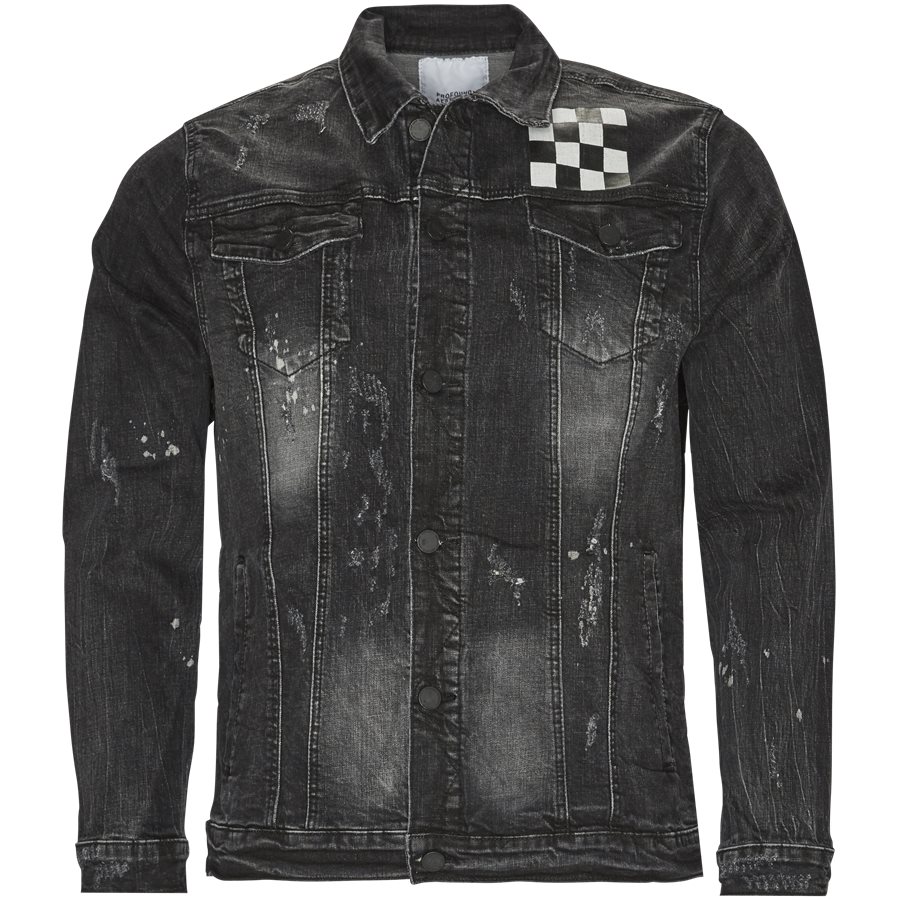 MISFIT CHECKERED DENIM JACKET - Misfit Checkered Denim Jacket - Jakker - Regular - SORT - 1