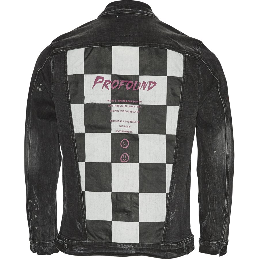 MISFIT CHECKERED DENIM JACKET - Misfit Checkered Denim Jacket - Jakker - Regular - SORT - 2