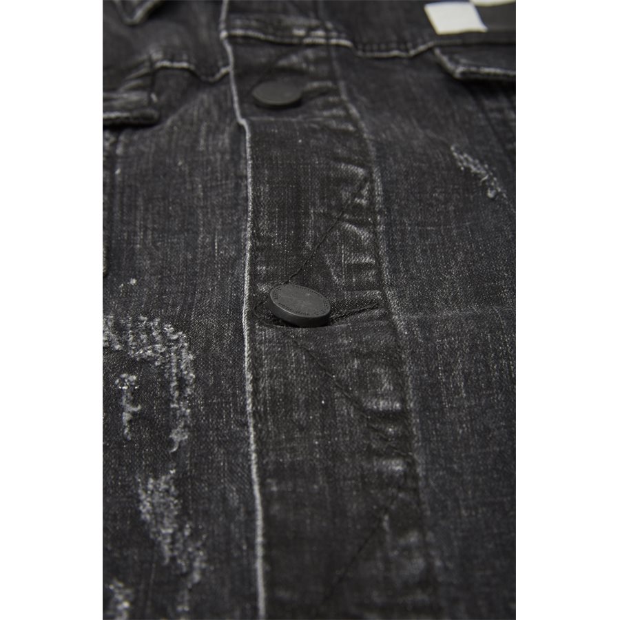 MISFIT CHECKERED DENIM JACKET - Misfit Checkered Denim Jacket - Jakker - Regular - SORT - 6