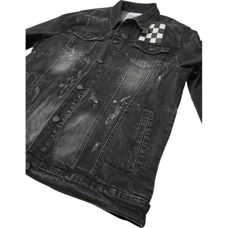 MISFIT CHECKERED DENIM JACKET - Misfit Checkered Denim Jacket - Jakker - Regular - SORT - 7
