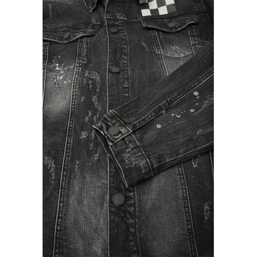 MISFIT CHECKERED DENIM JACKET - Misfit Checkered Denim Jacket - Jakker - Regular - SORT - 8