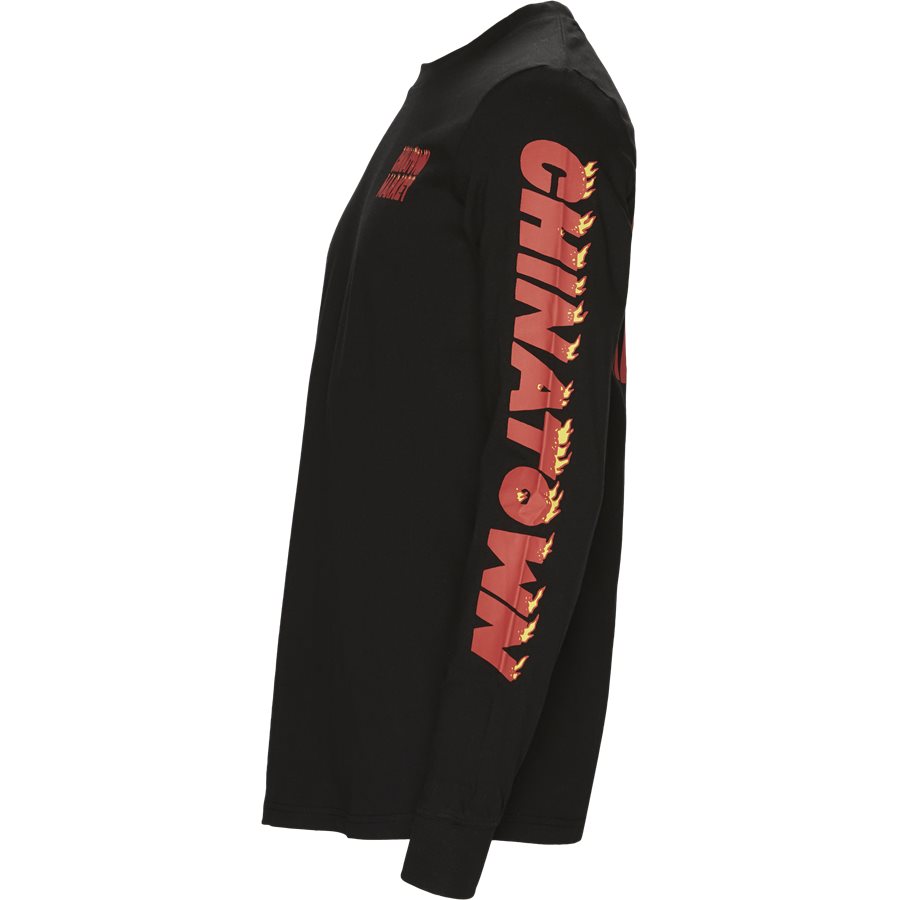 FLAMES LONG TEE - Flames Long Tee - T-shirts - Regular - SORT - 4