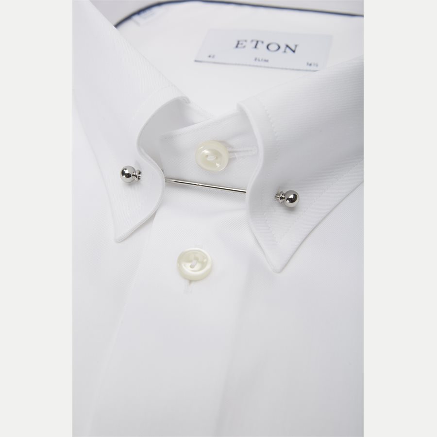 3000 48311/48511 - 3000 Pointed Pin Collar Twill Skjorte - Skjorter - HVID - 3