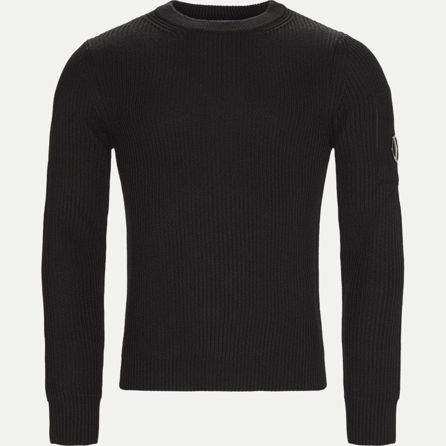 KN122A 005292A - Merino Fisherman Crew Neck Sweater - Strik - Regular - SORT - 1