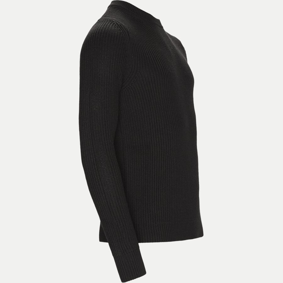 KN122A 005292A - Merino Fisherman Crew Neck Sweater - Strik - Regular - SORT - 4