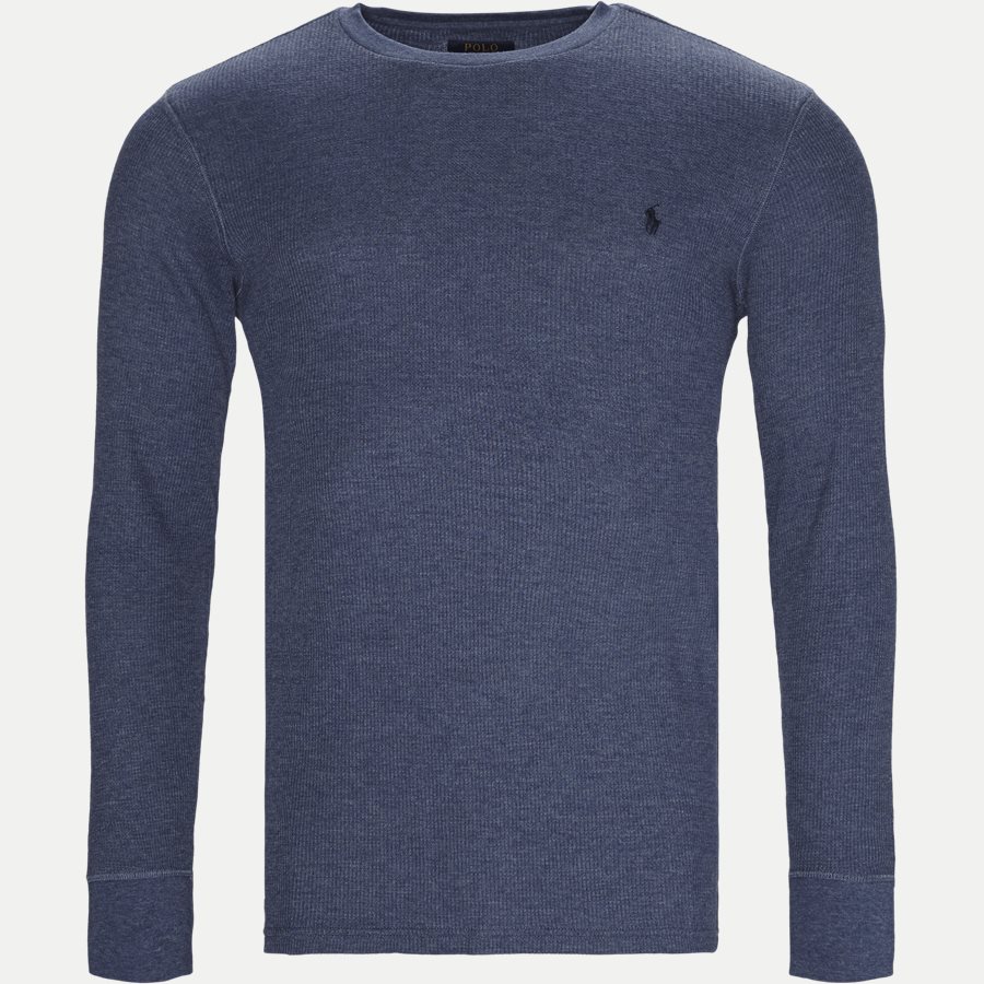 714705228. - Waffel Crew Neck Long Sleeve - T-shirts - Regular - DENIM - 1
