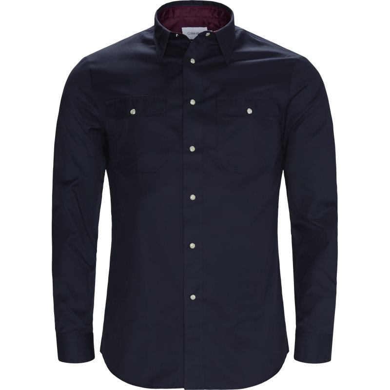 Calvin Klein Fitted body K10K103047 Skjorter Navy Billede af Calvin Klein Fitted body K10K103047 Skjorter Navy